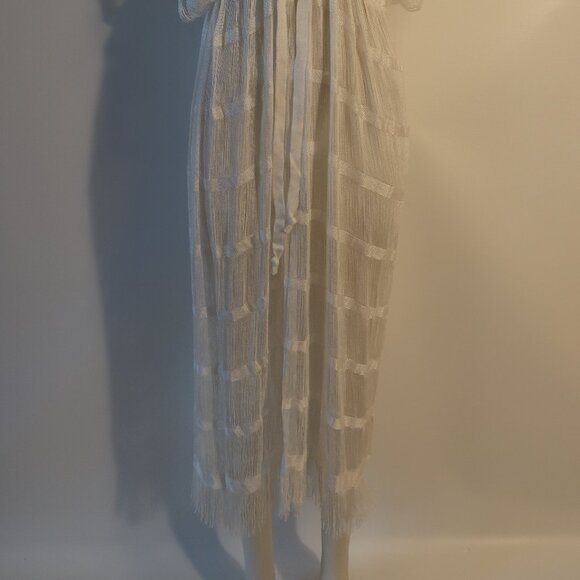 NWT Womens Michaela White Long Linguini Fringe Duster Dress OS * - Picture 11 of 12